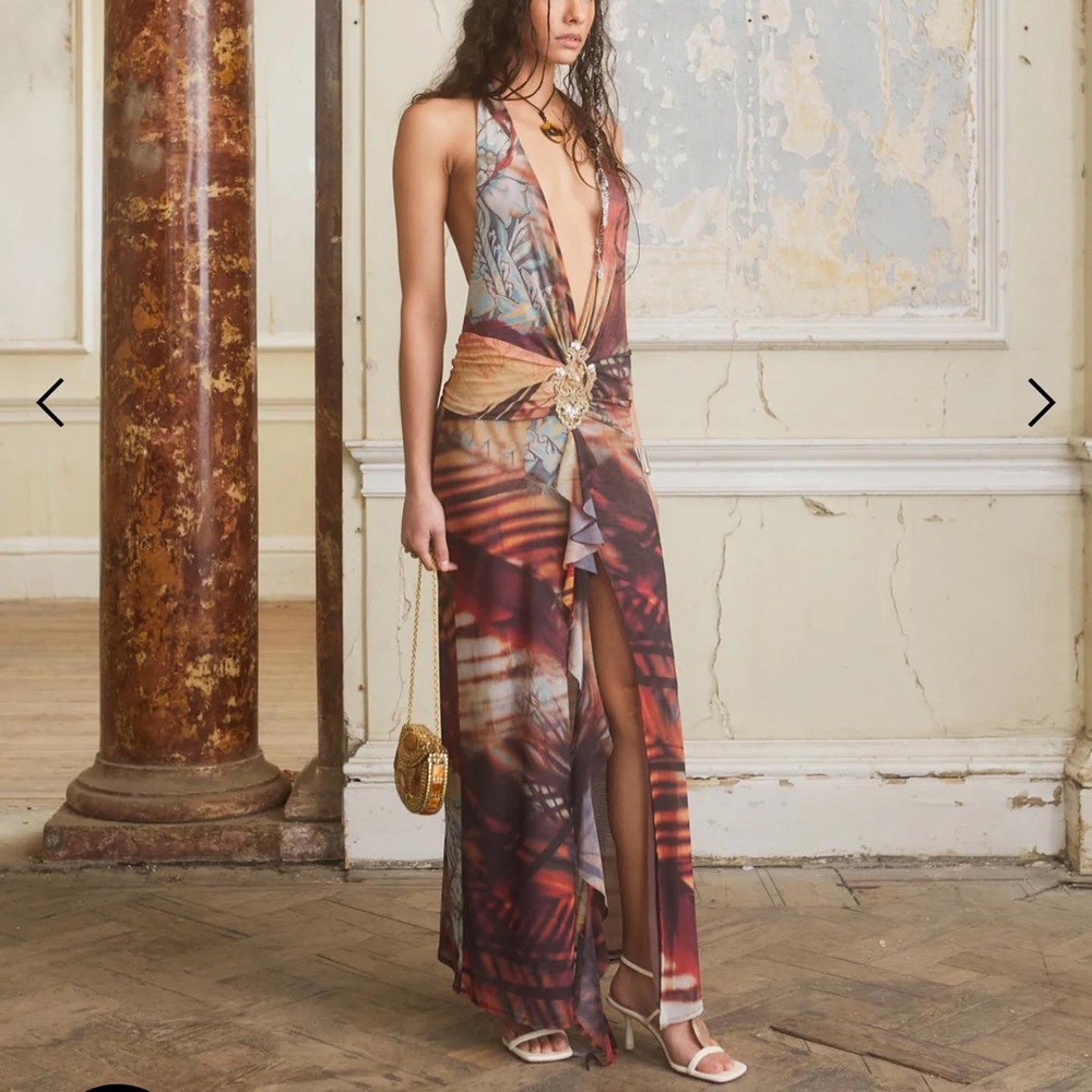 JADED LONDON CINDY PLUNGE MAXI DRESS/ WORN ONCE/ SIZE US 4 or S